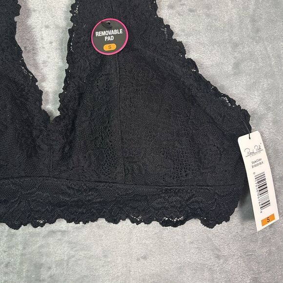 NWT New Rene Rofe Black Lace Halter Soft Cup Bra Size Small - Picture 4 of 9